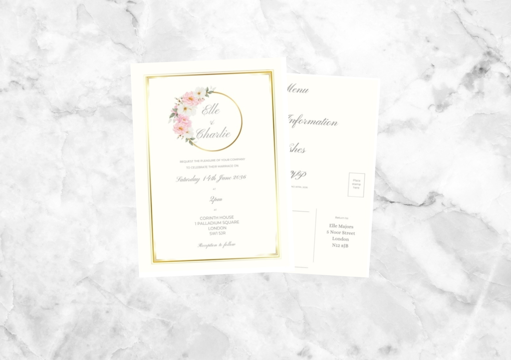 Encircled Folded Wedding Invitation