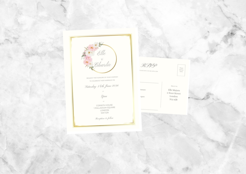 Encircled Wedding Invitation with RSVP Card