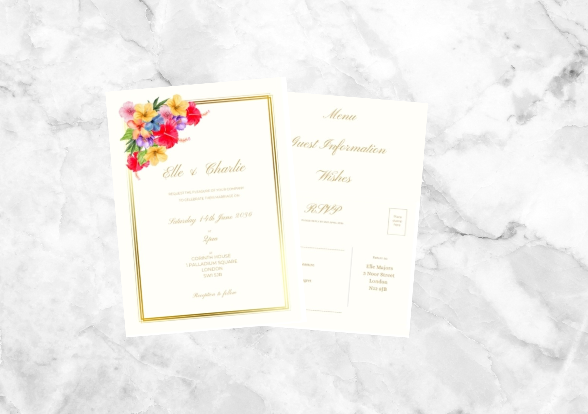 Bloom Folded Wedding Invitation