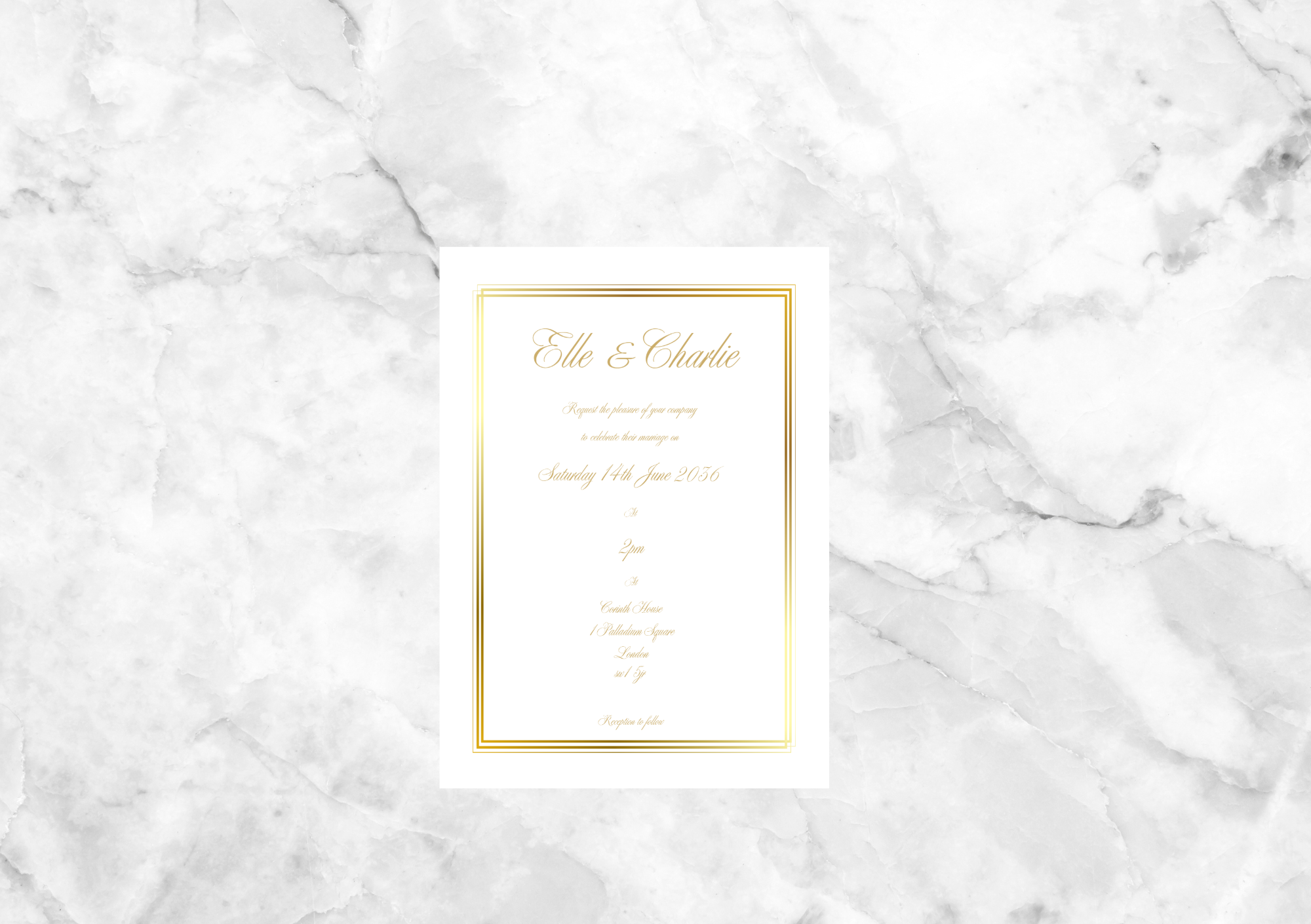 Aster Gatefold Wedding Invitation with RSVP