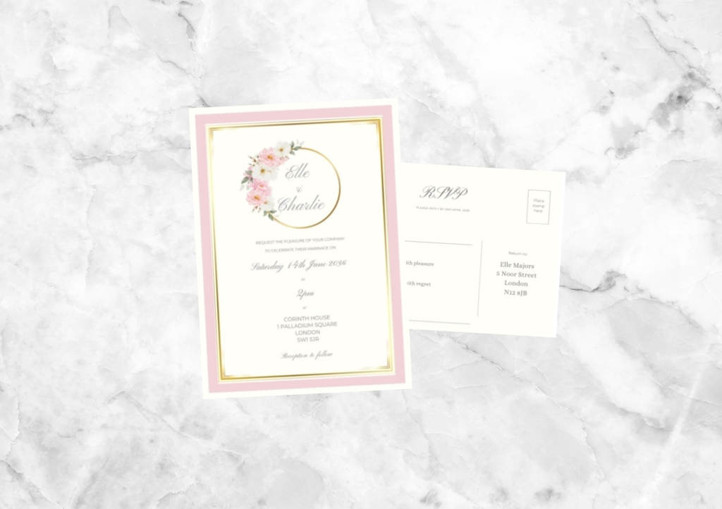 Bella Wedding Invitation with RSVP Card