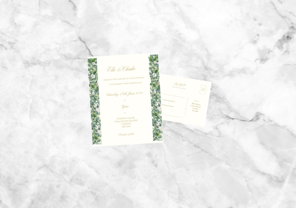 Woodland Wedding Invitation with RSVP Card