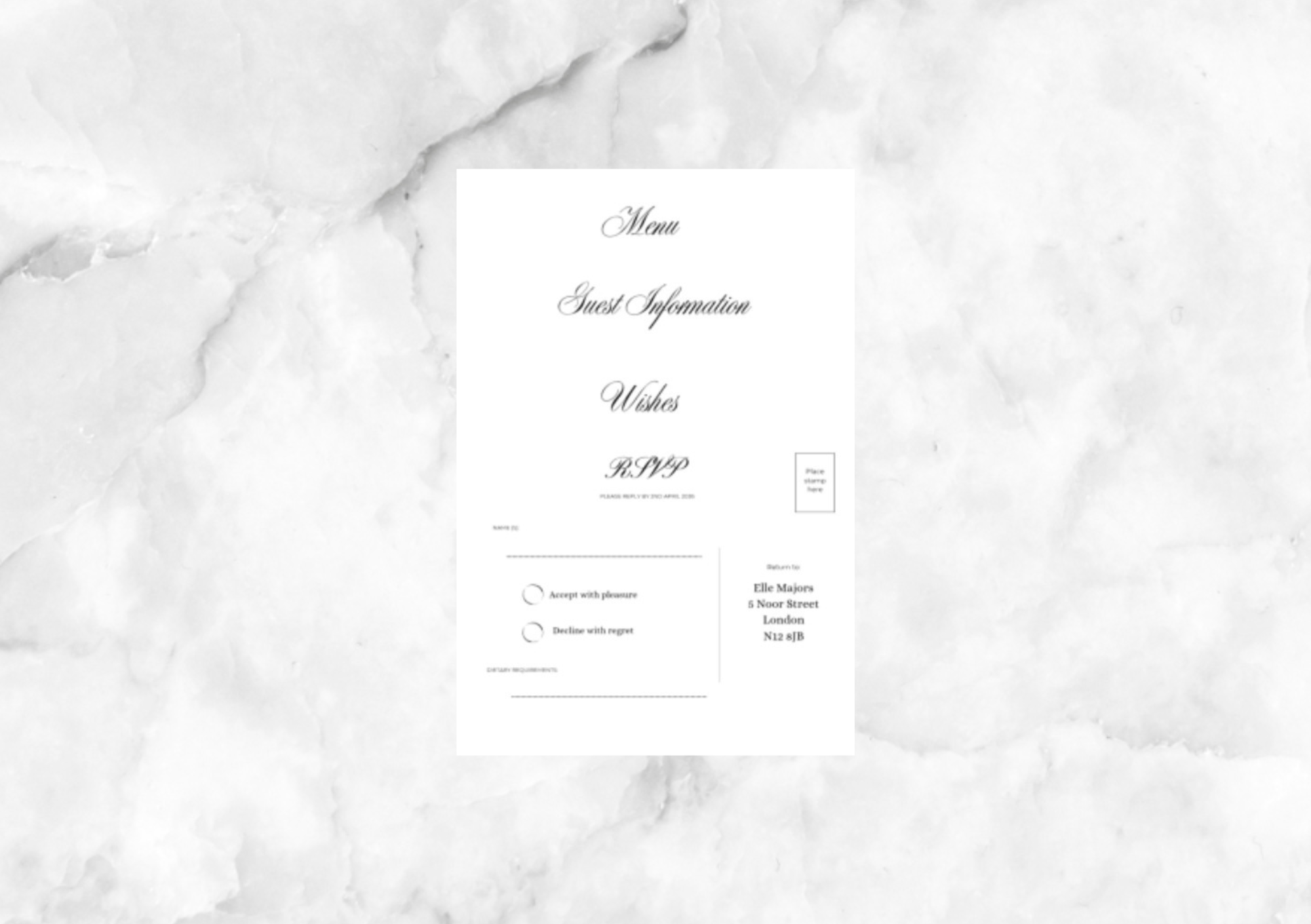 Watercolour Venue Illustration Wedding Invitation with RSVP