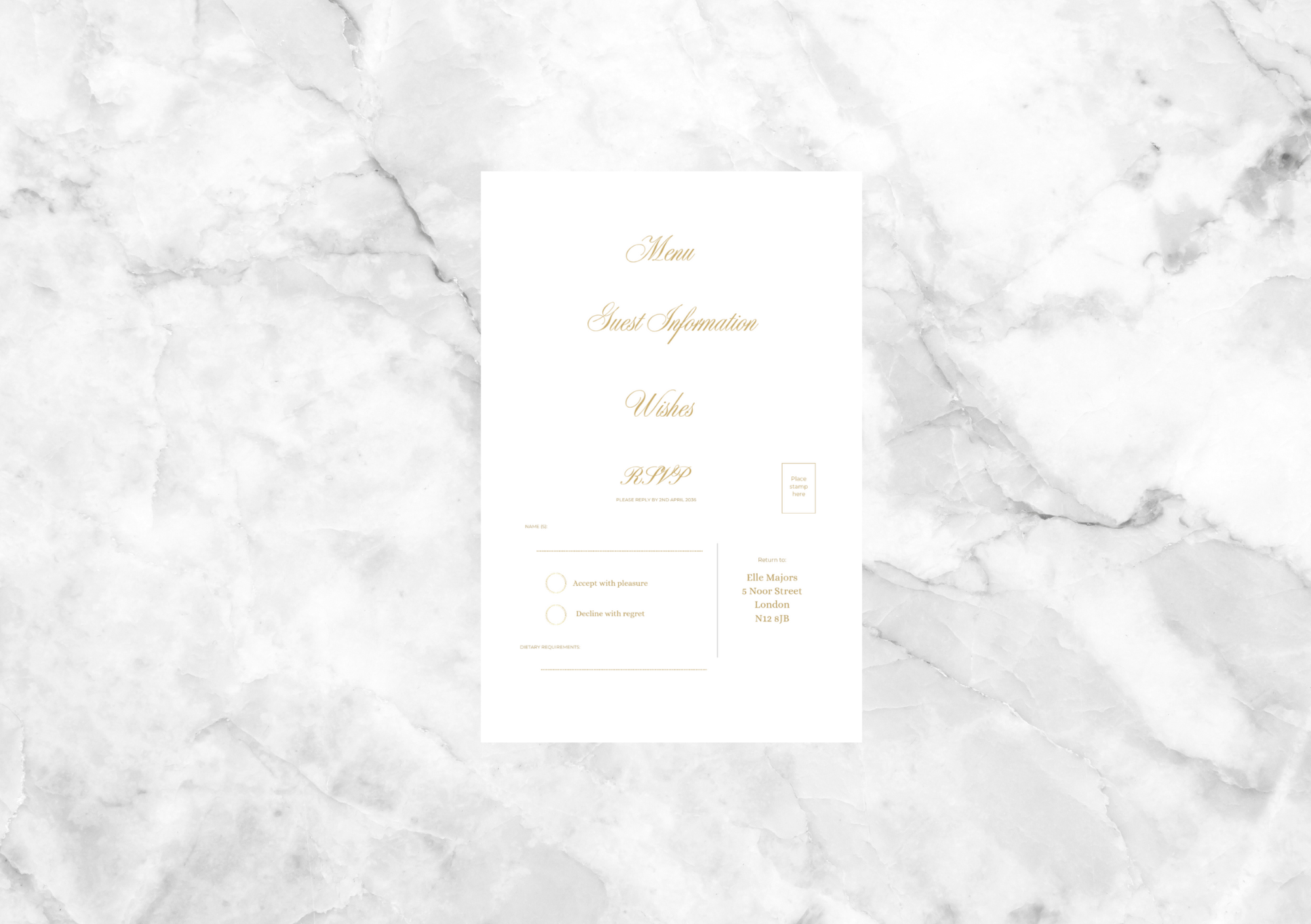 Aster Gatefold Wedding Invitation Suite