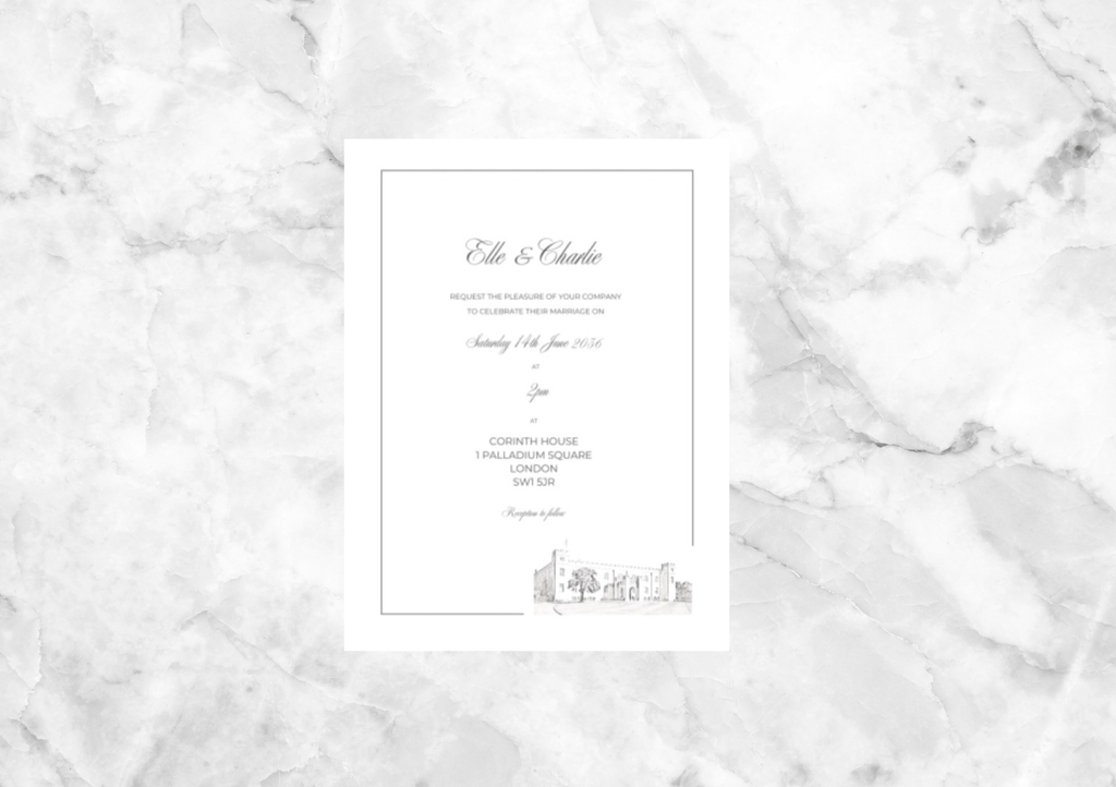 Venue Illustration Wedding Invitation Suite