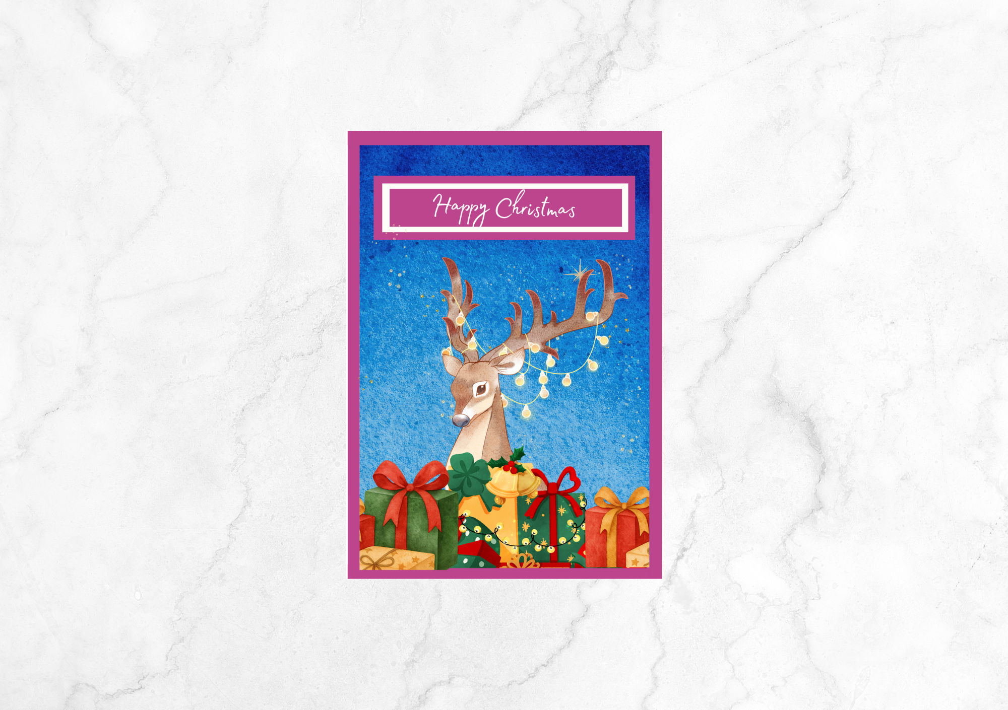 Joie Rudolph Christmas Card (Hot Pink)