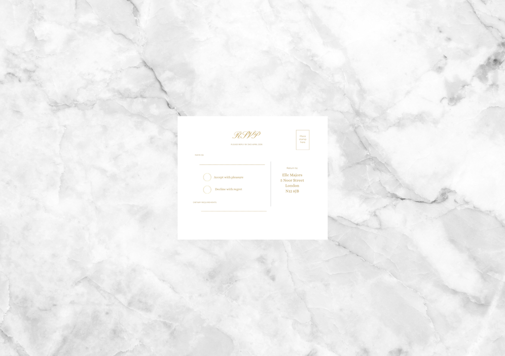 Aster Gatefold Wedding Invitation with RSVP