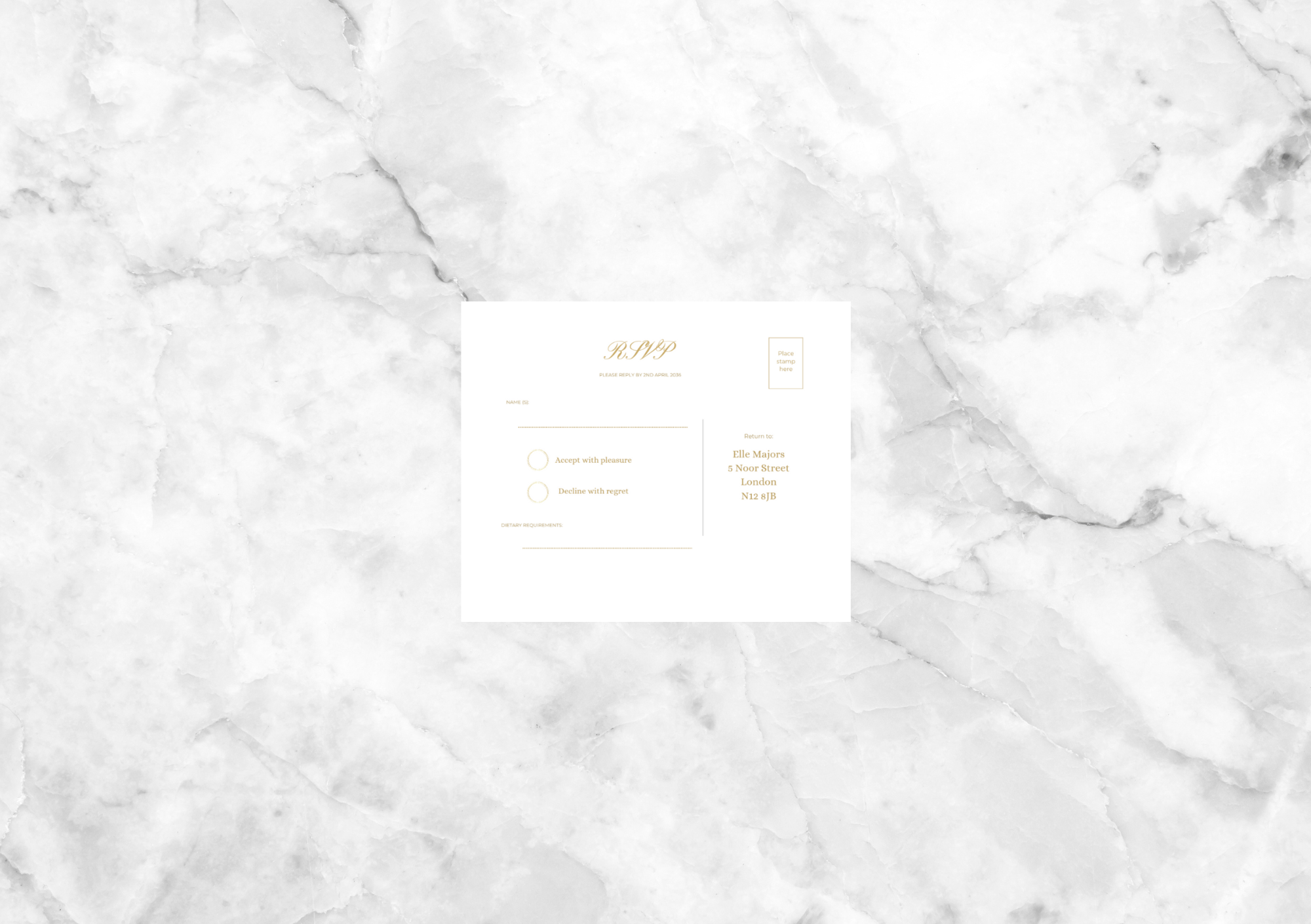 Aster Gatefold Wedding Invitation with RSVP