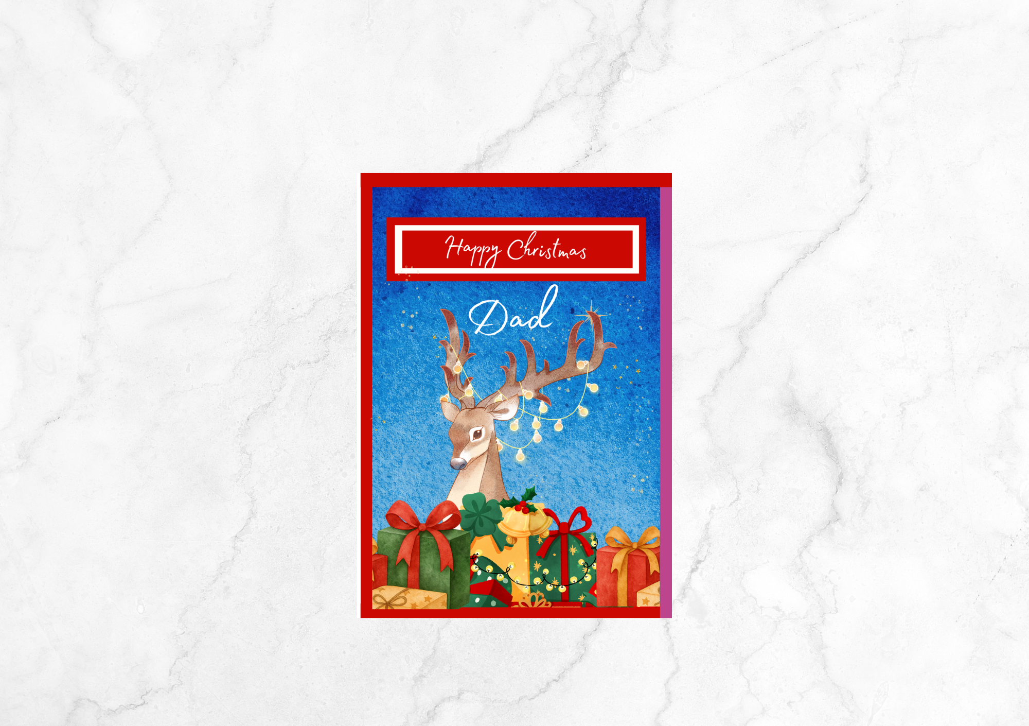 Joie Rudolph Christmas Card - Custom Name (Red)
