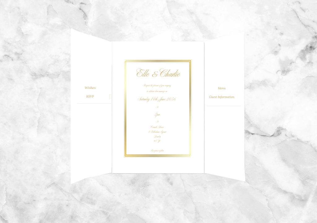 Aster Gatefold Wedding Invitation Suite