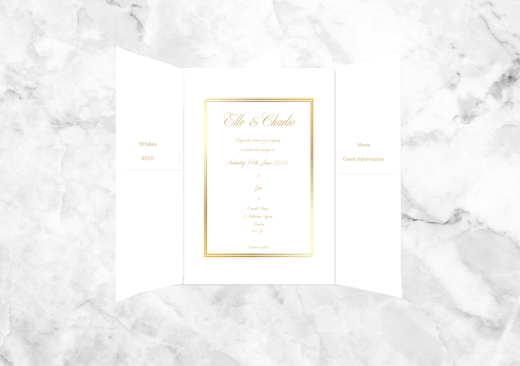 Aster Gatefold Wedding Invitation Suite
