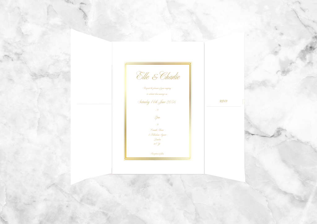 Aster Gatefold Wedding Invitation with RSVP