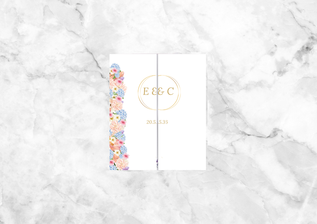 Blue Hydrangeas Wedding Invitation with rsvp