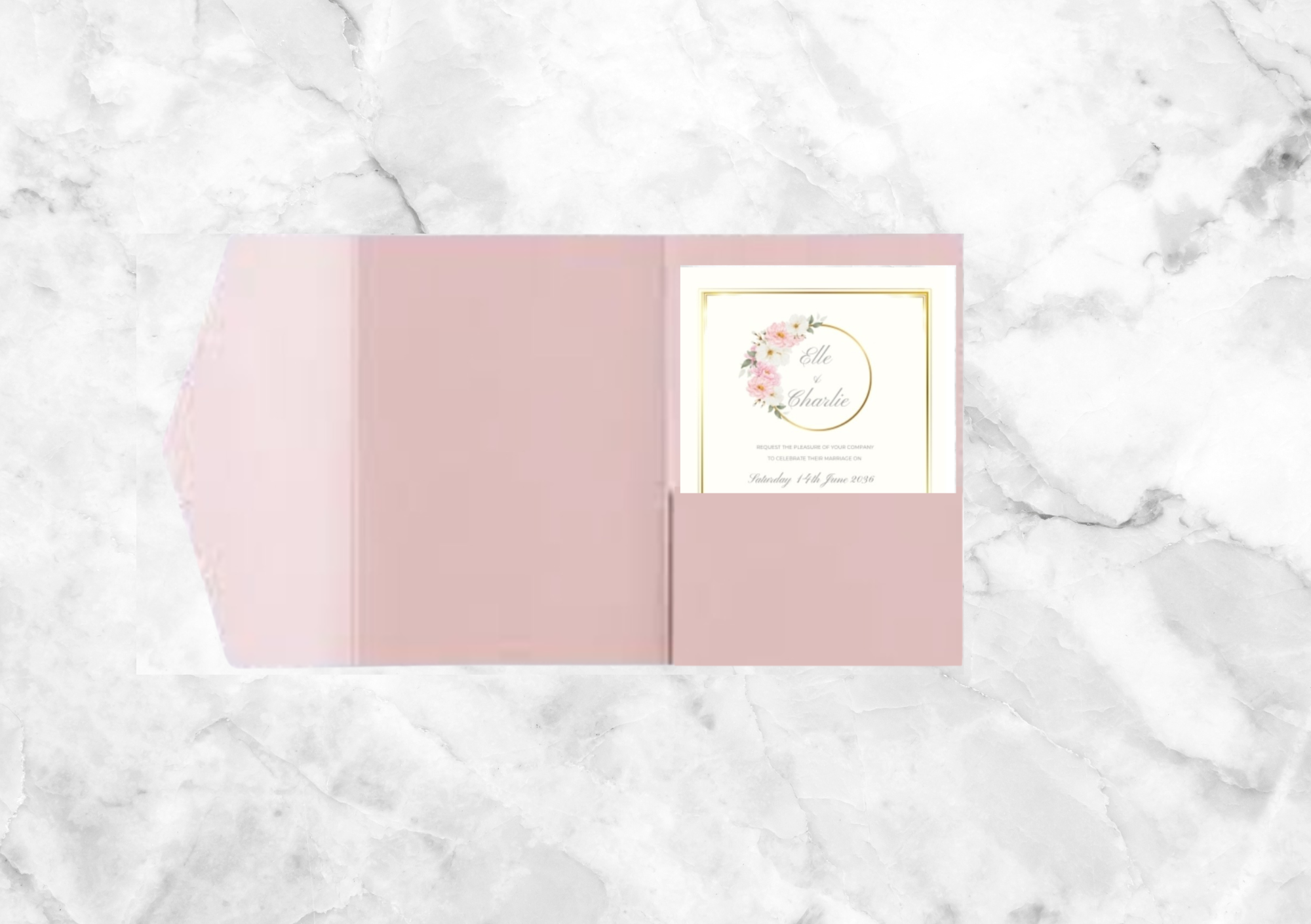 Encircled Floral PocketFold Wedding Invitation