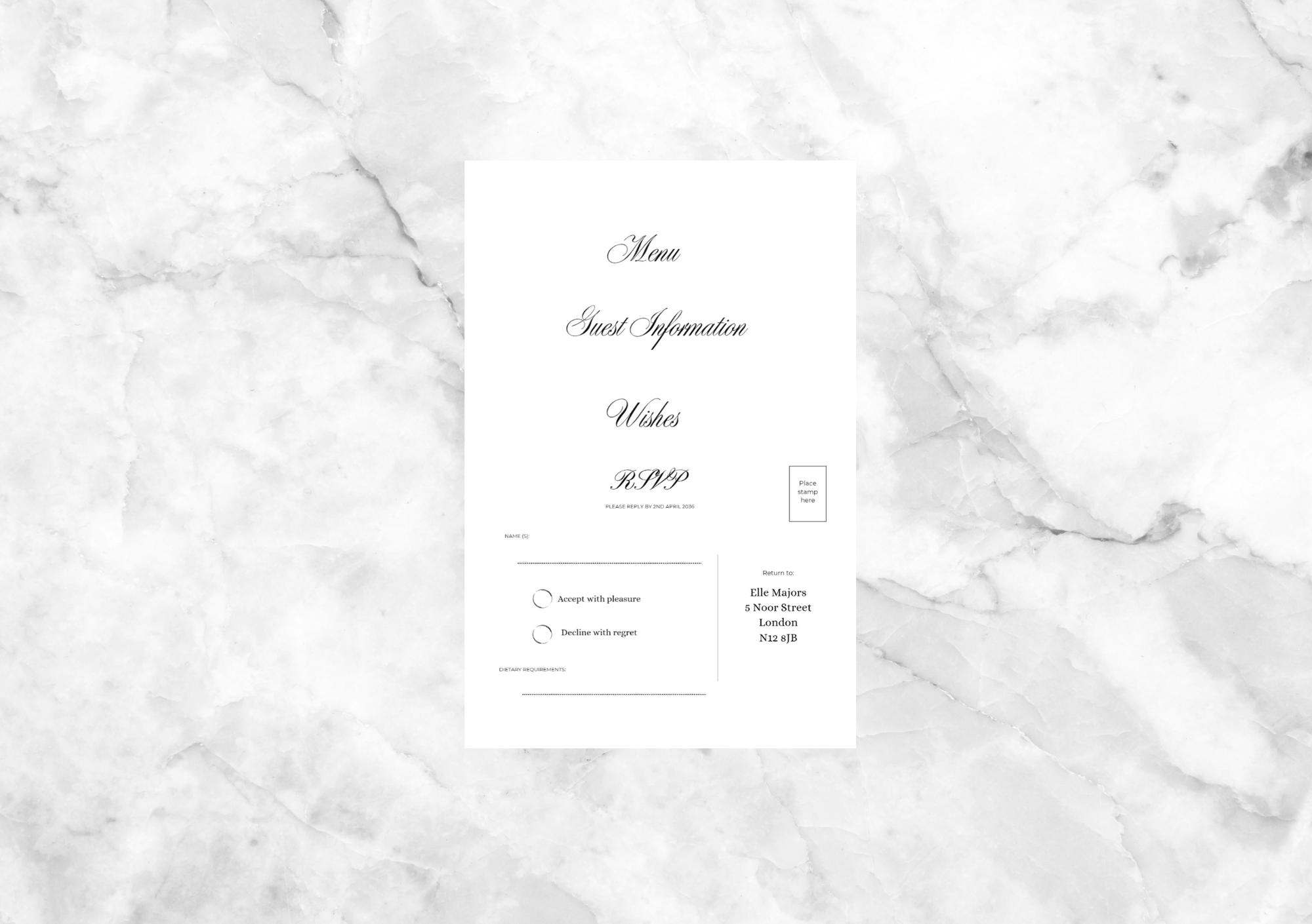 Victoriana Gatefold Wedding Invitation with RSVP Card