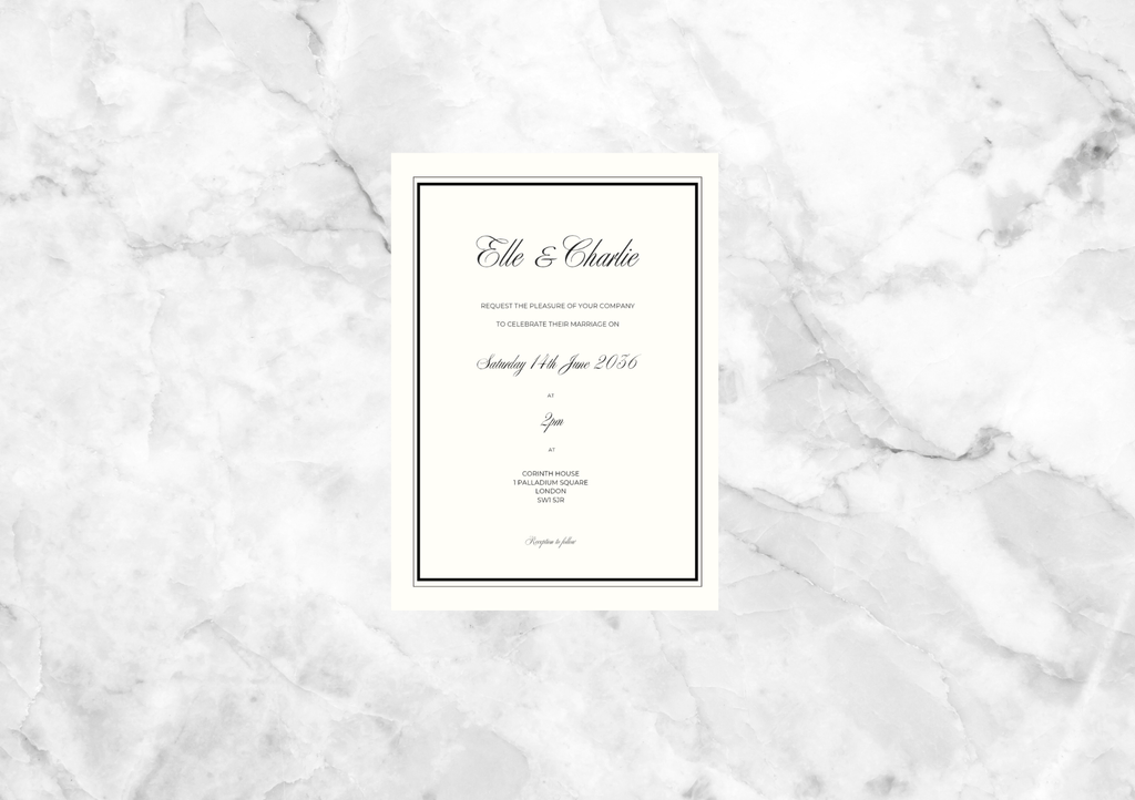 Blake Wedding Invitation with RSVP Card (Black)
