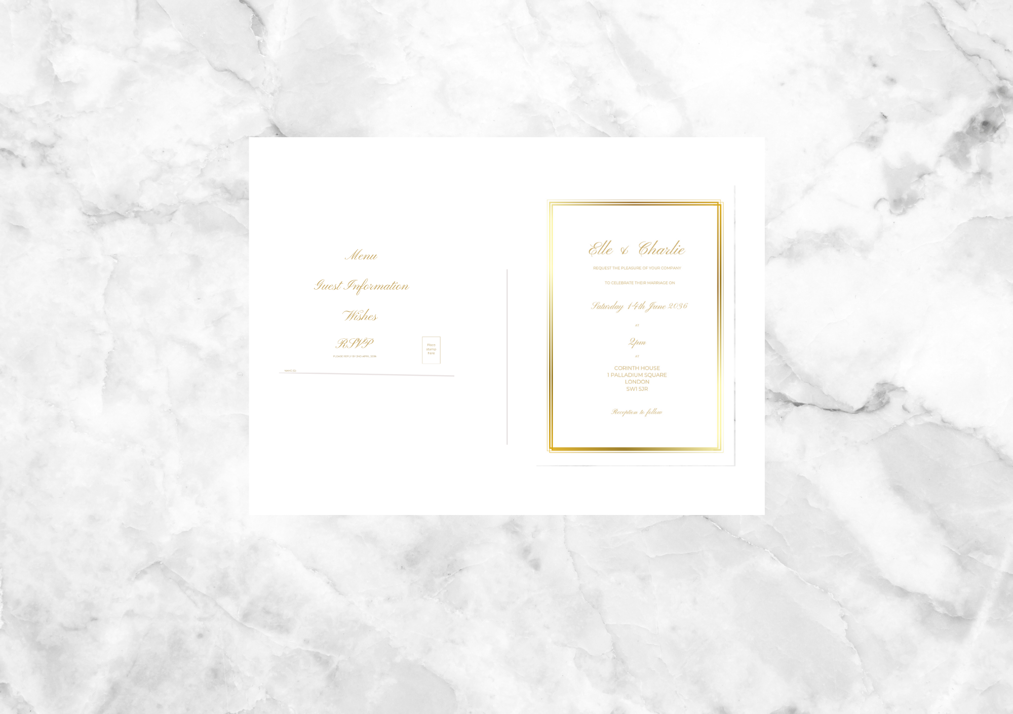 Daphne Folded Wedding Invitation