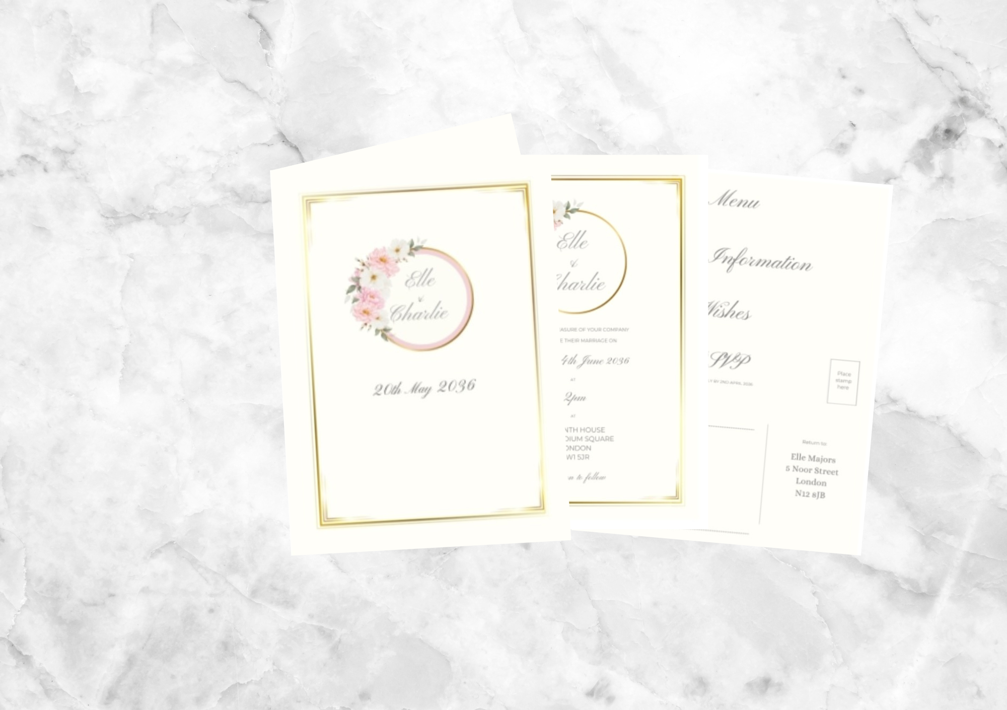 Encircled Folded Wedding Invitation