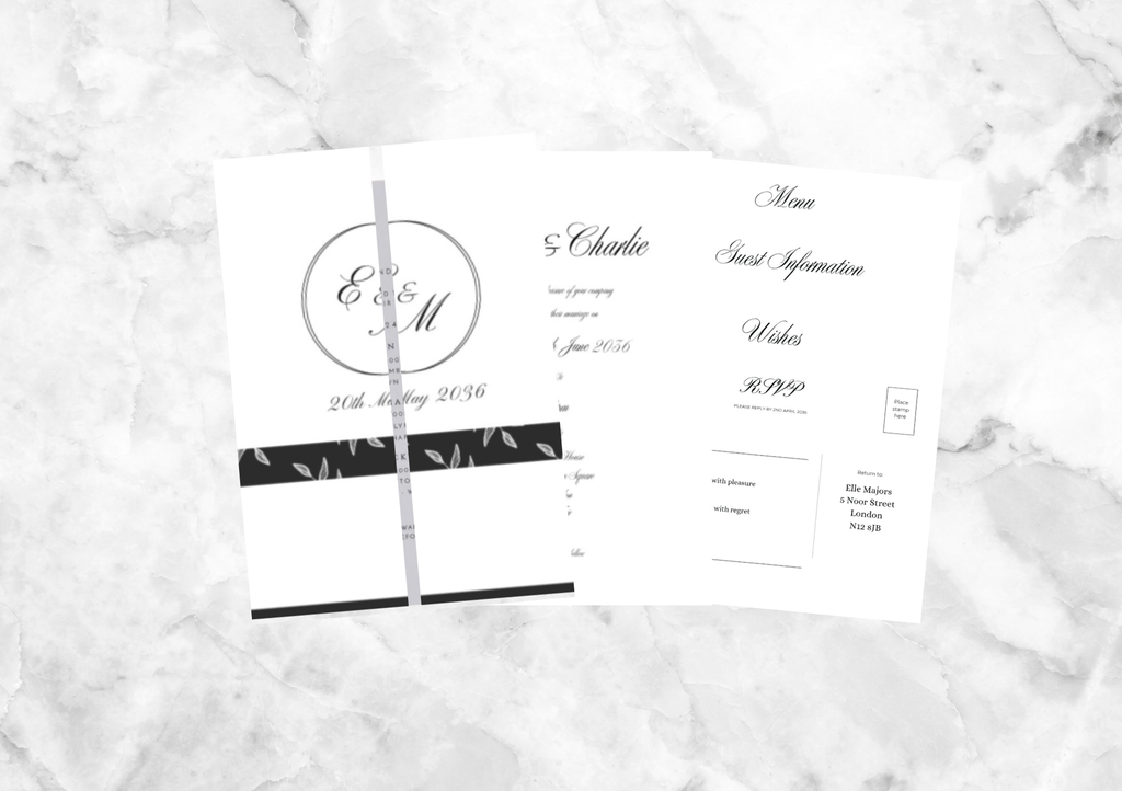 Victoriana Gatefold Wedding Invitation with RSVP Card
