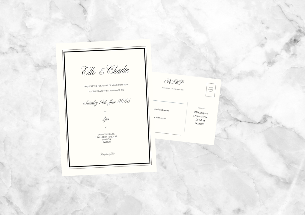 Blake Wedding Invitation Suite (Black)