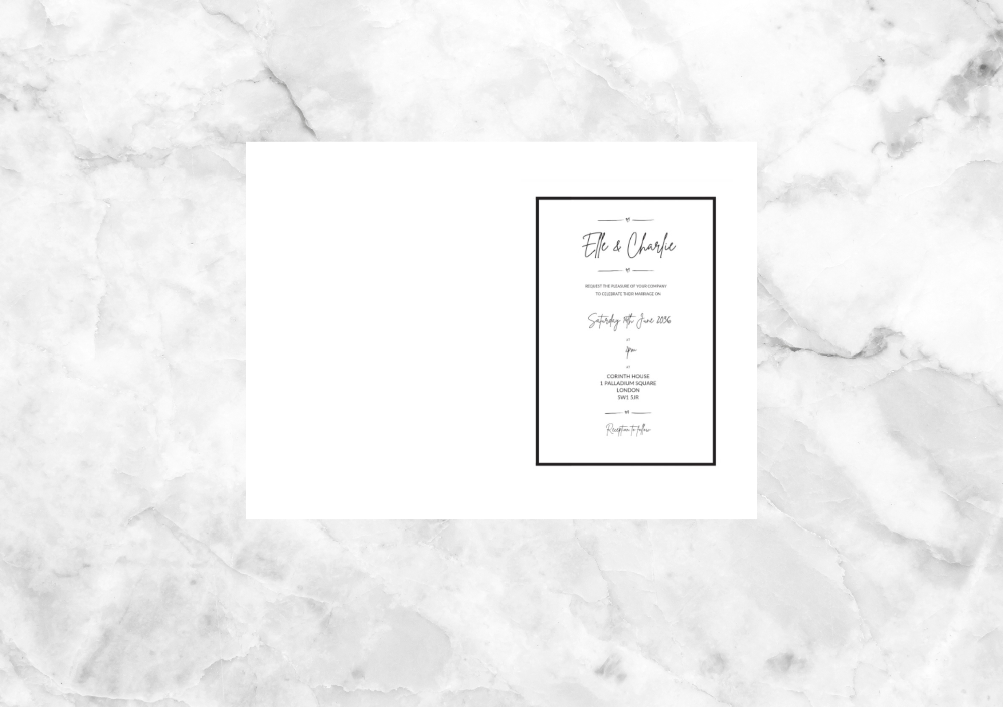 Ryder Illustrated Folded Wedding Invitation (Black)