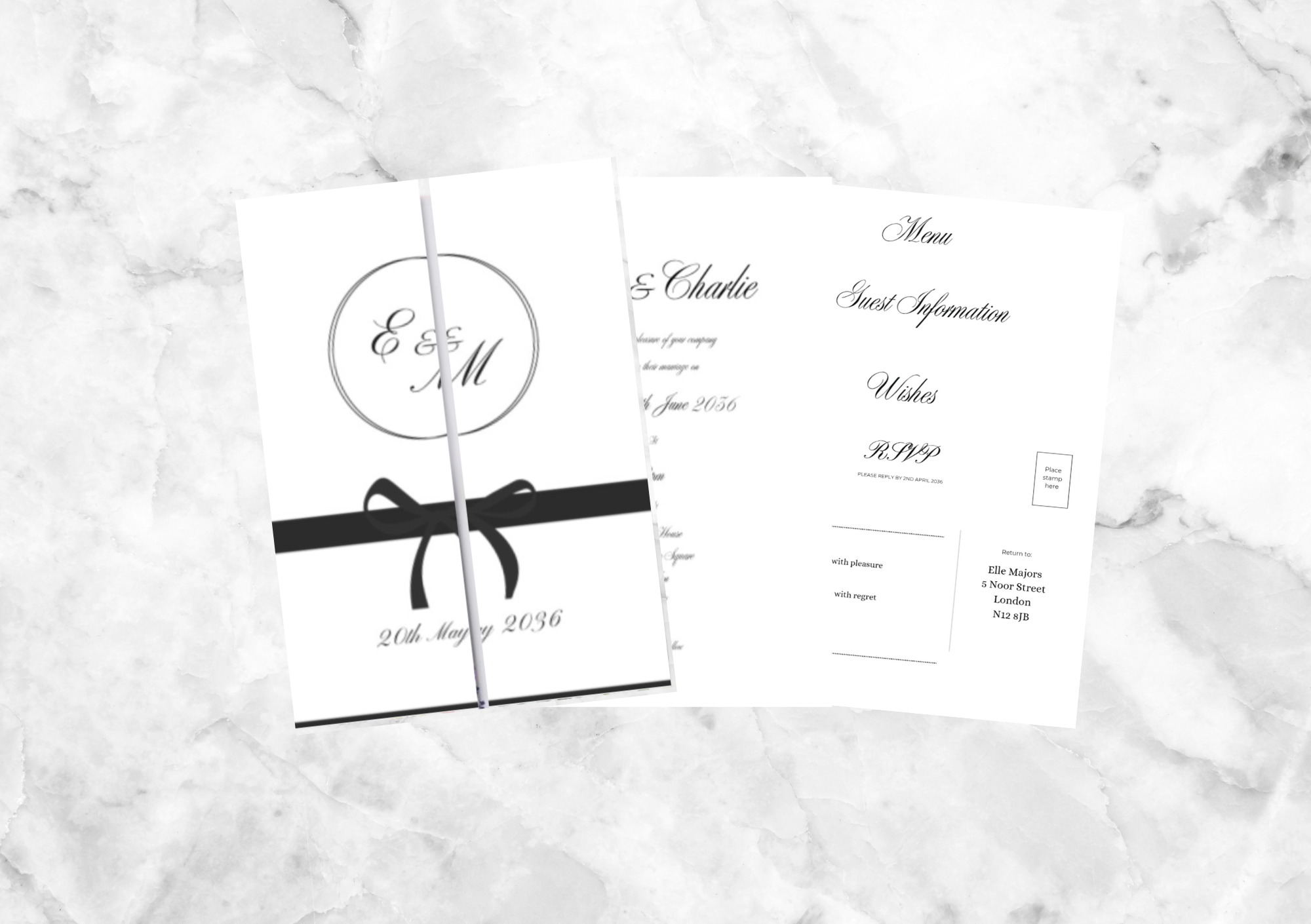 Kate Gatefold Wedding Invitation Suite