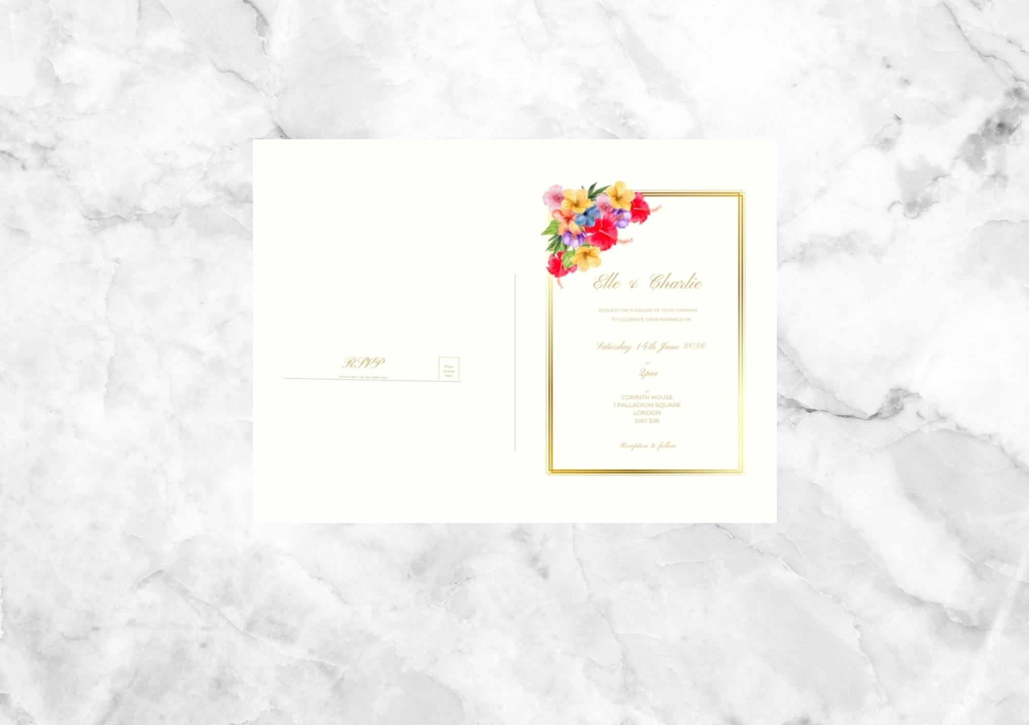 Bloom Folded Wedding Invitation