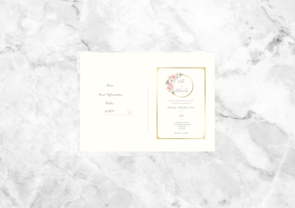 Encircled Folded Wedding Invitation