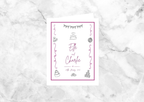 Ryder Illustrated Folded Wedding Invitation (Hot Pink)