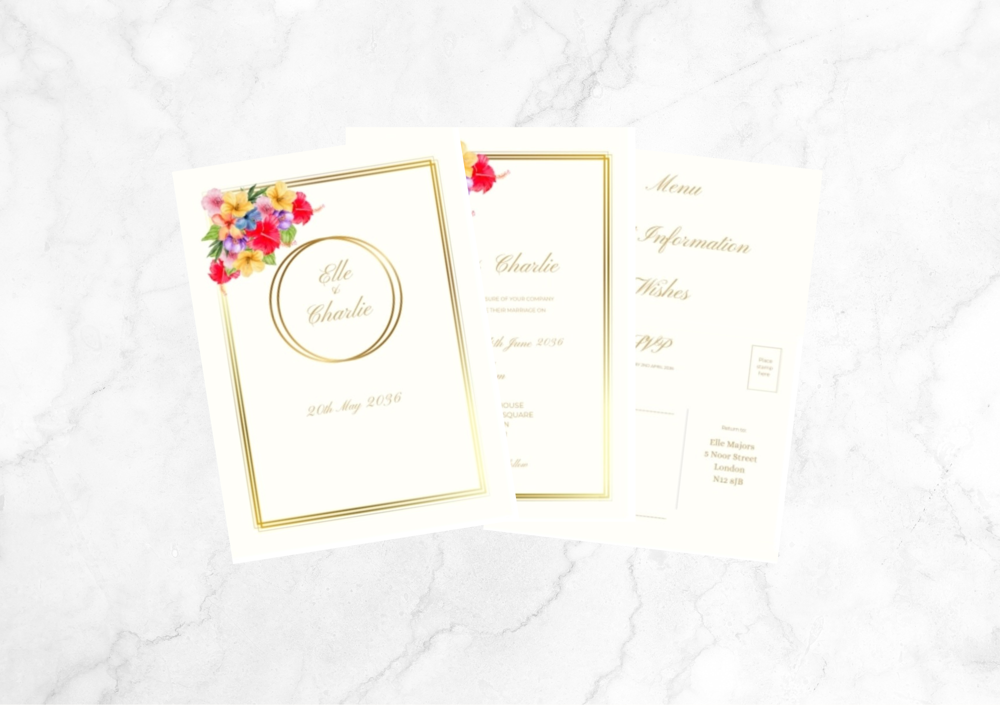 Bloom Folded Wedding Invitation