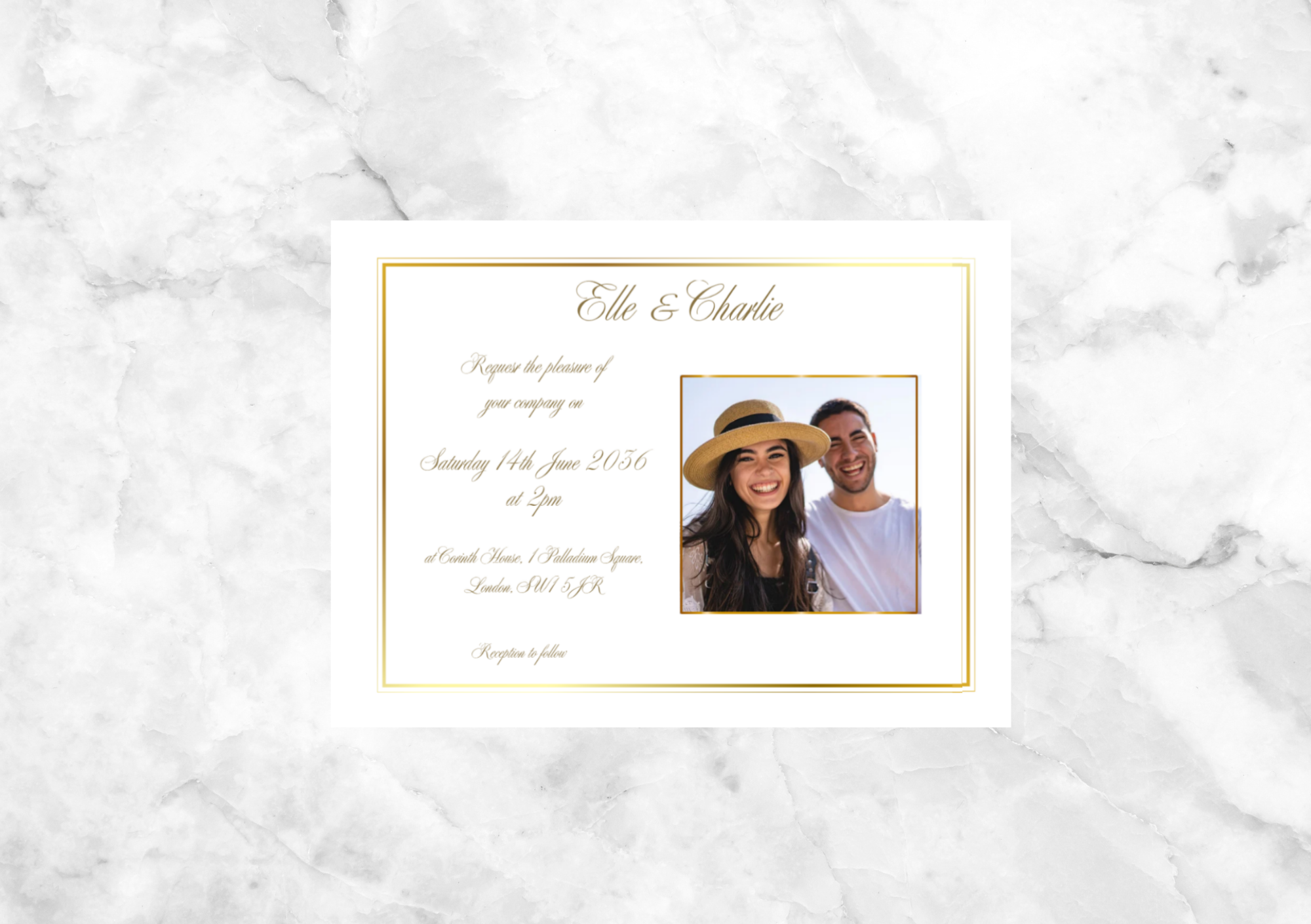 Cabe Photo Wedding Invitation with Beautiful RSVP Card