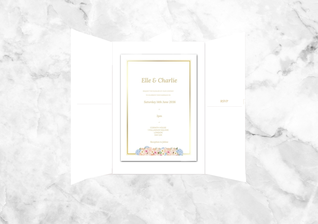 Golden Wedding Invitation with RSVP