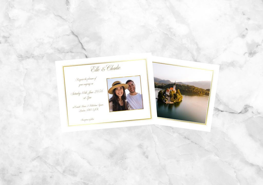 Cabe Photo Wedding Invitation with Beautiful RSVP Card