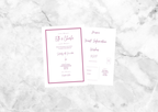 Ryder Illustrated Folded Wedding Invitation (Hot Pink)