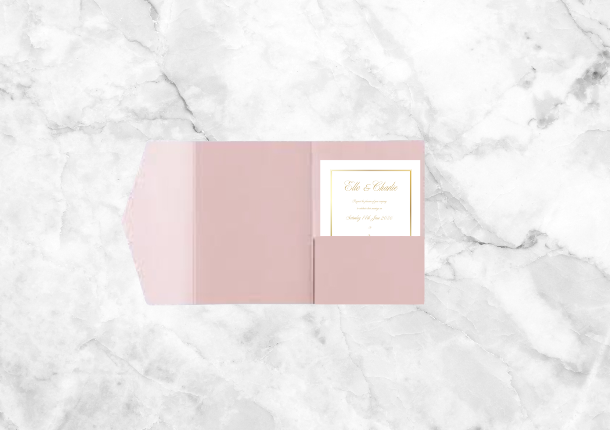 Blair Laser Cut Pocketfold Wedding Invitation (Gold)