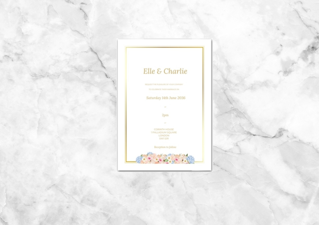 Blue Hydrangeas Wedding Invitation Suite