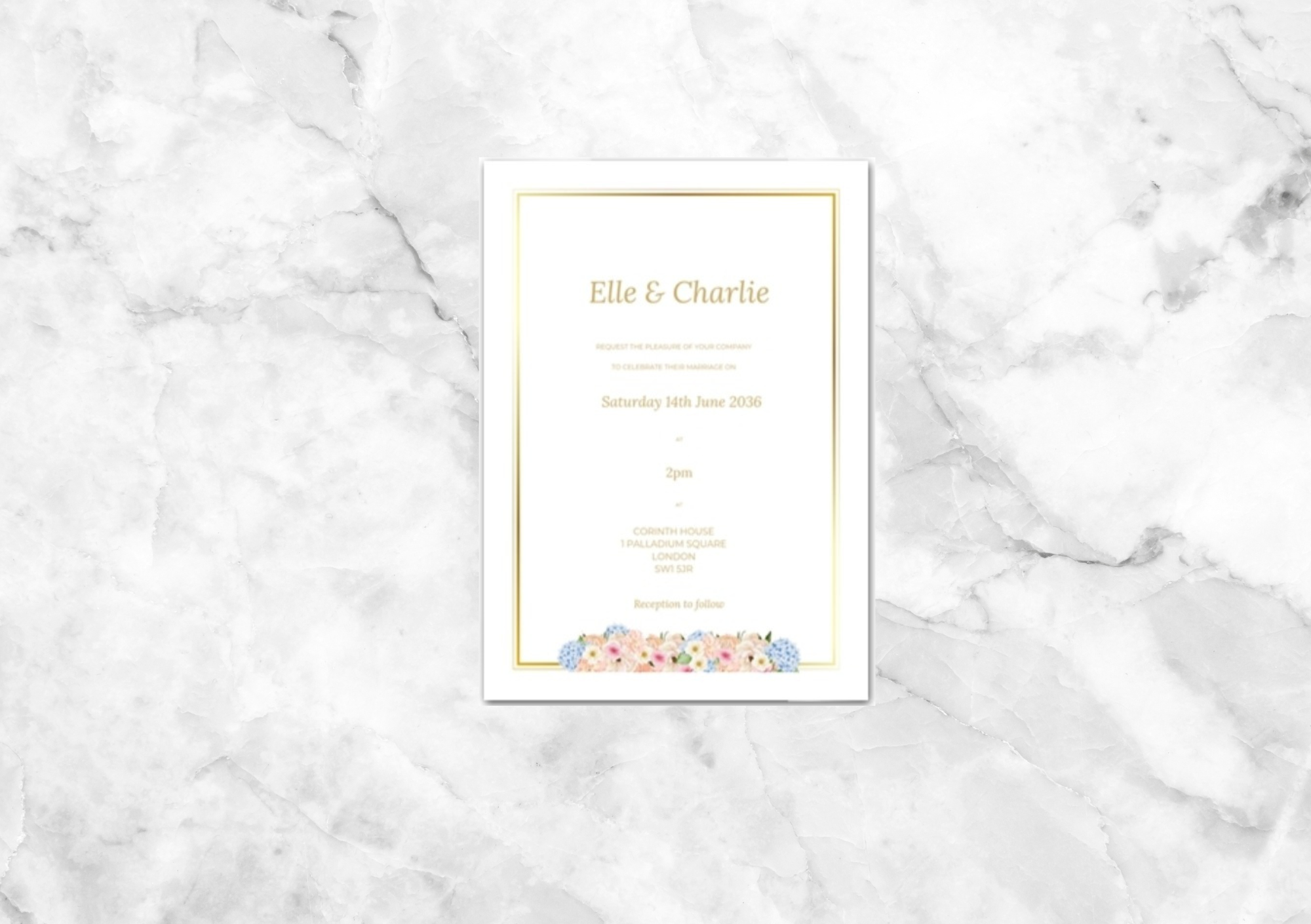 Blue Hydrangeas Wedding Invitation Suite