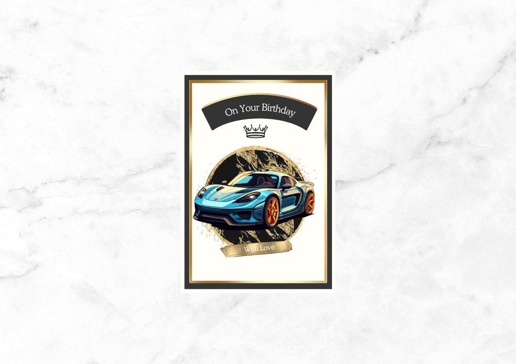 Amour Cars Birthday Card (Black)