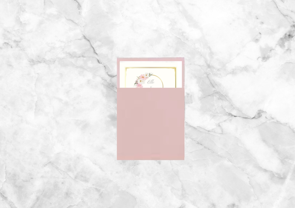 Encircled Floral Pocket Panel Wedding Invitation