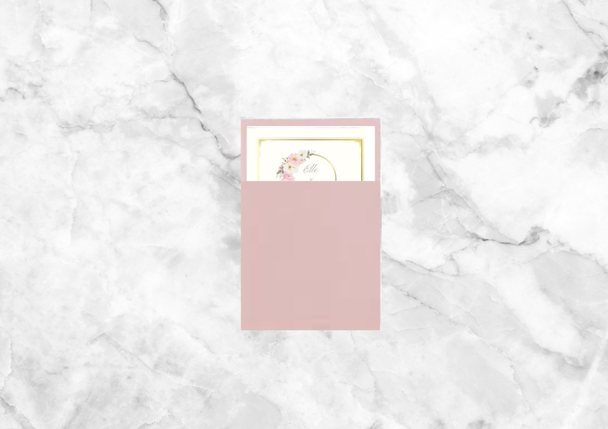 Encircled Floral Pocket Panel Wedding Invitation