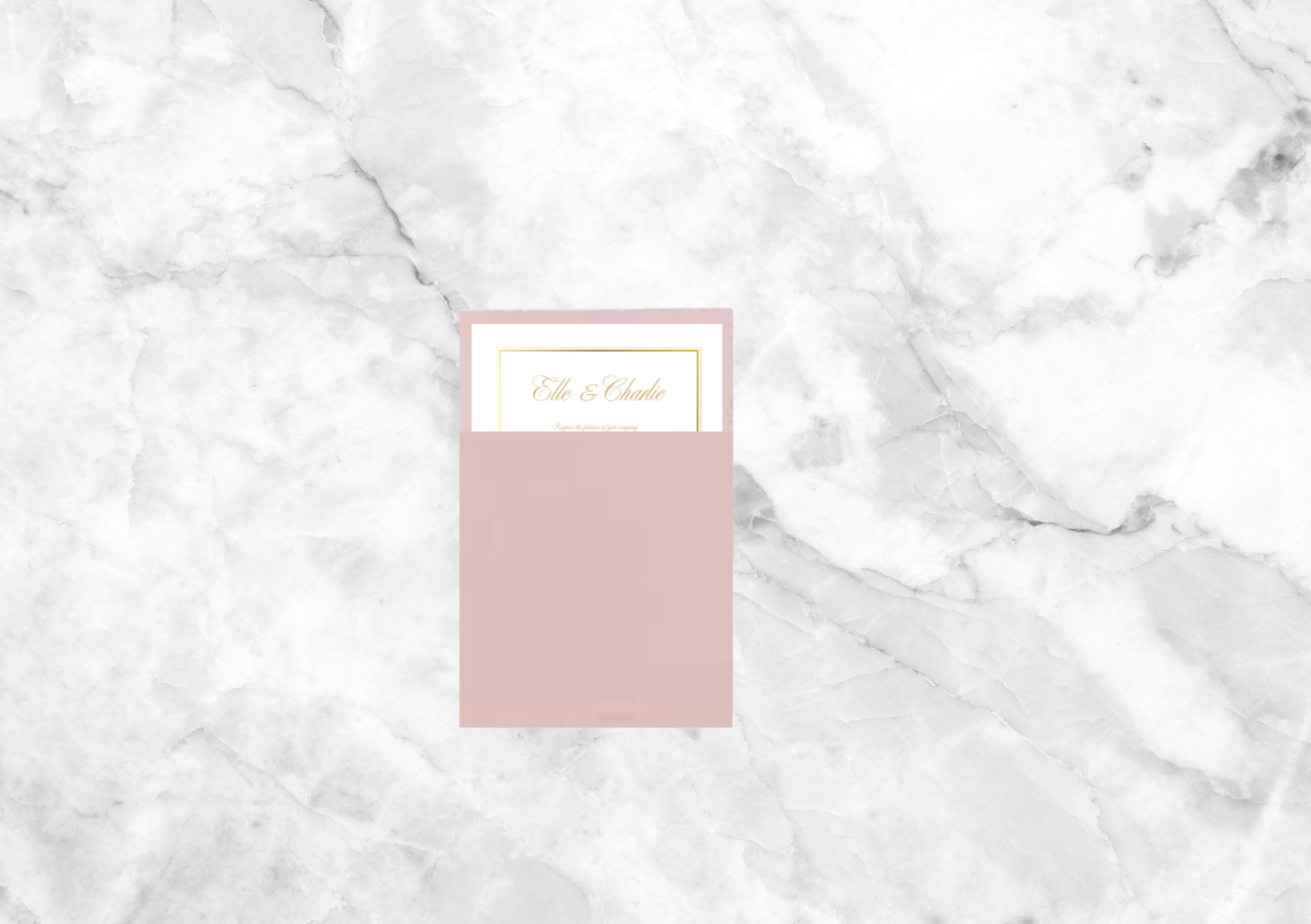 Blair Pocket Panel Wedding Invitation (Gold)