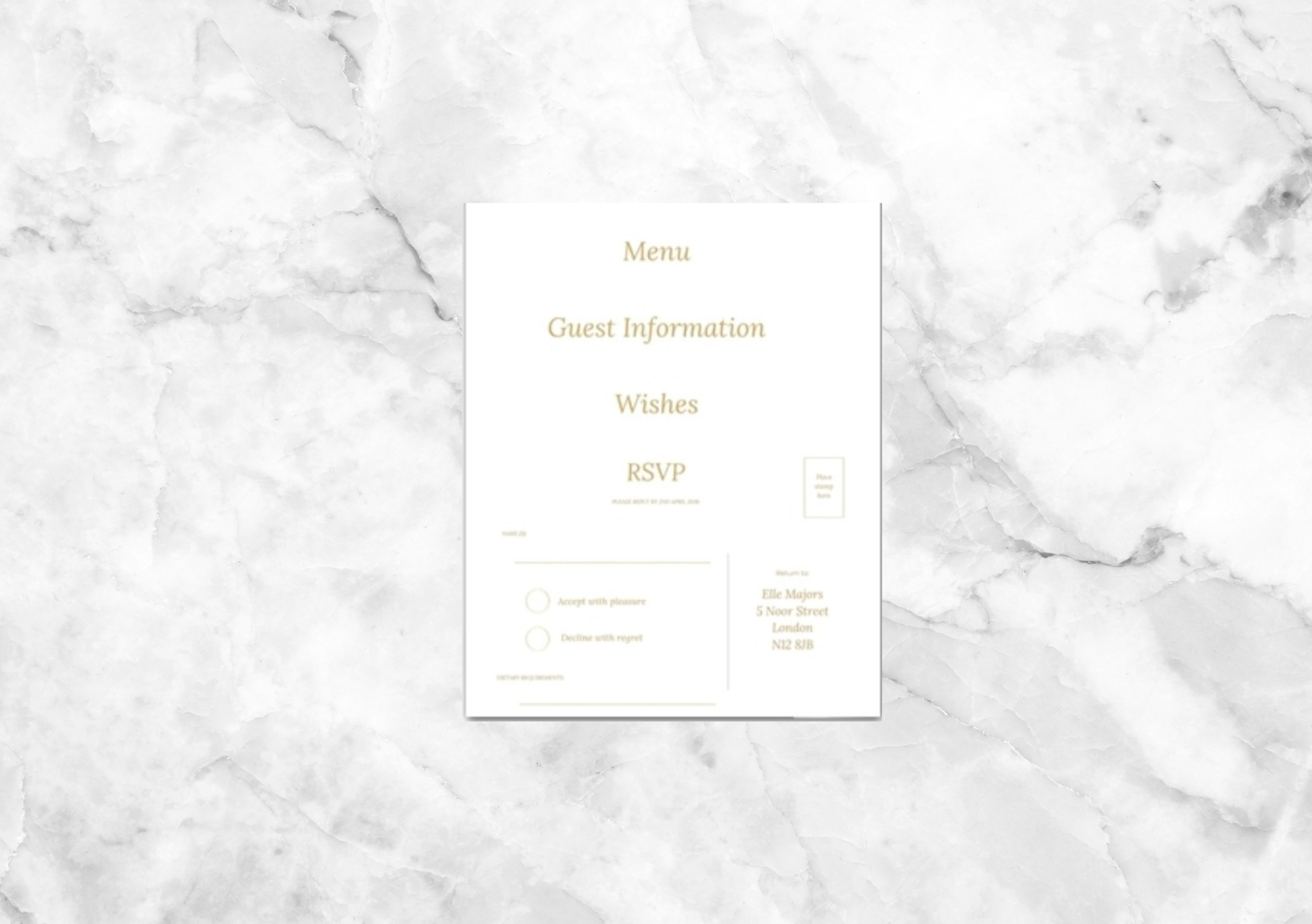 Golden Wedding Invitation Suite