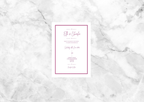 Ryder Illustrated Folded Wedding Invitation (Hot Pink)
