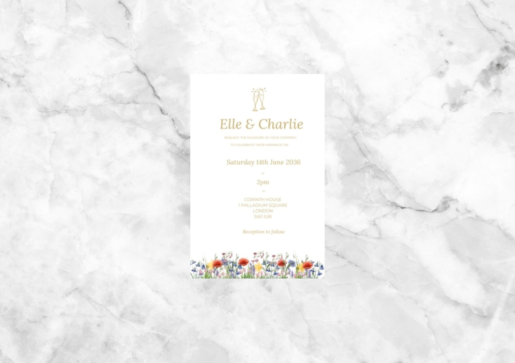 Rustic Wildflowers Wedding Invitation Suite