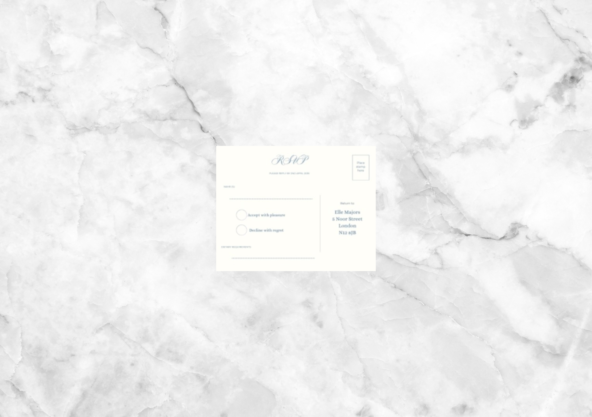 Chinoiserie Wedding Invitation with RSVP Card