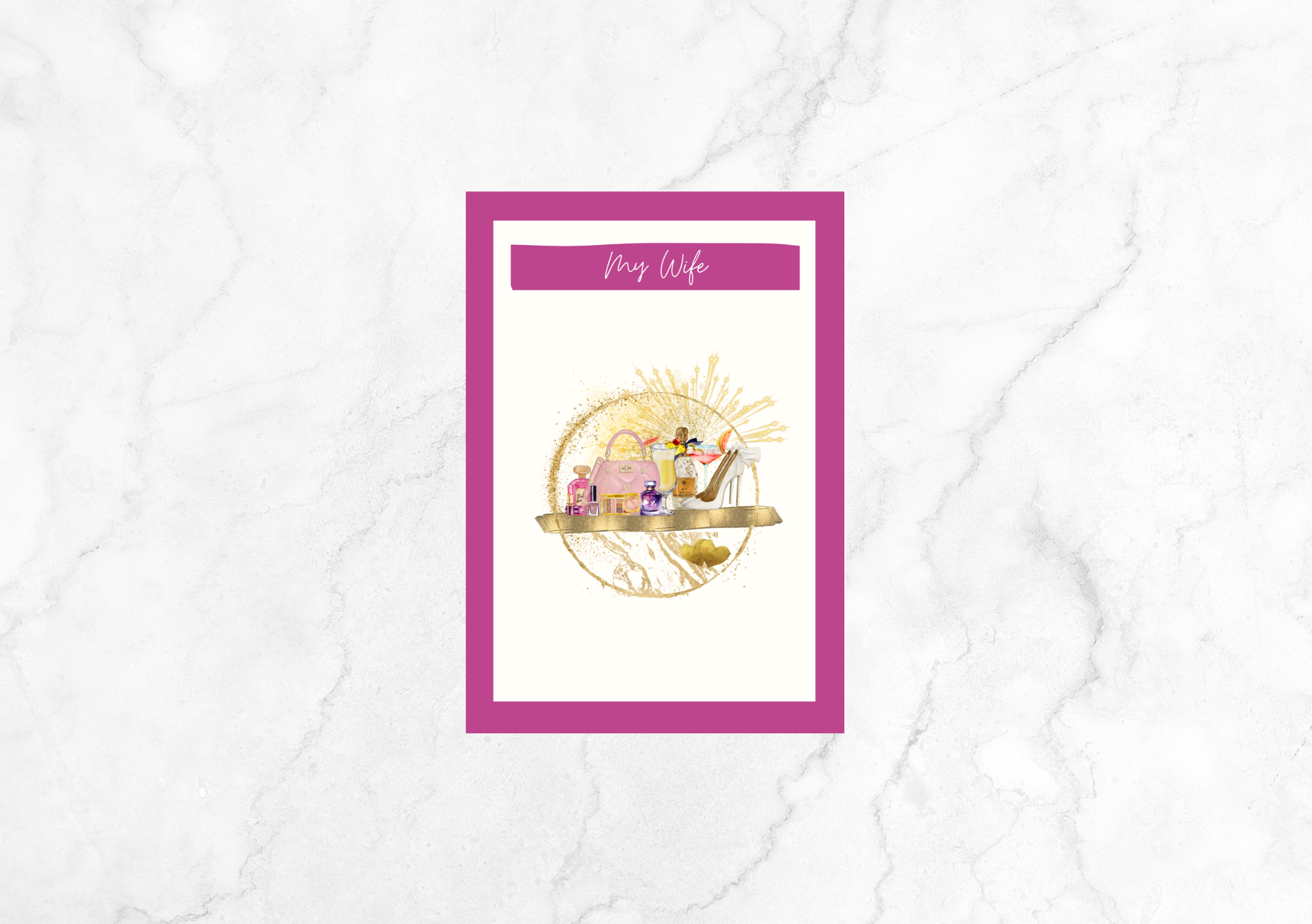 Libre Gem Birthday Card For Wife (Hot Pink)