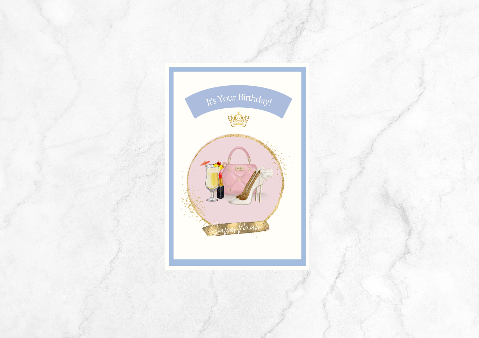 Amour SuperMum Birthday Card II For Mum (Blue)