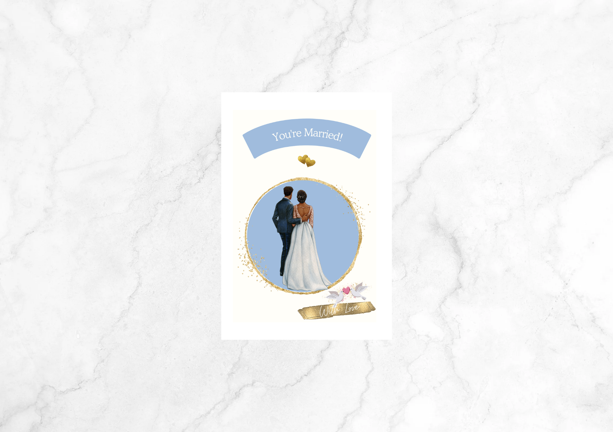 Amour Grace Wedding Card (Blue)