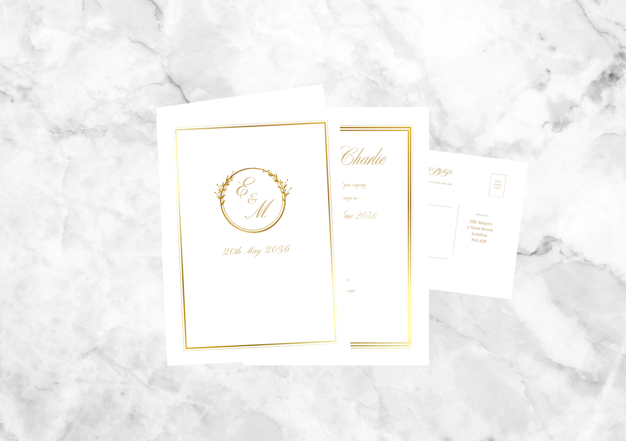 Aster Folded Wedding Invitation