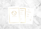 Aster Gatefold Gold Foil Wedding Invitation Suite